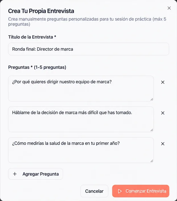 Escribir tus propias preguntas de entrevista