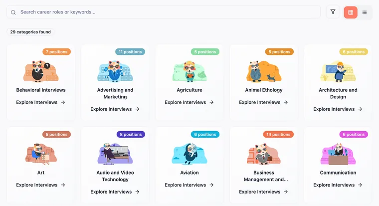 Career role categories in Huru