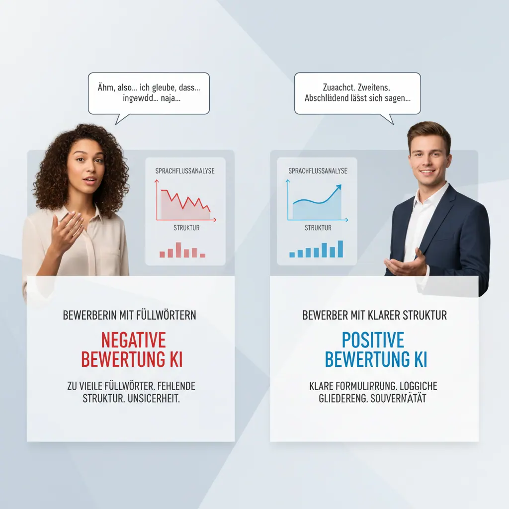 Vergleich KI-Bewertung: Typische Fehler vs. starke Antwort mit Feedback