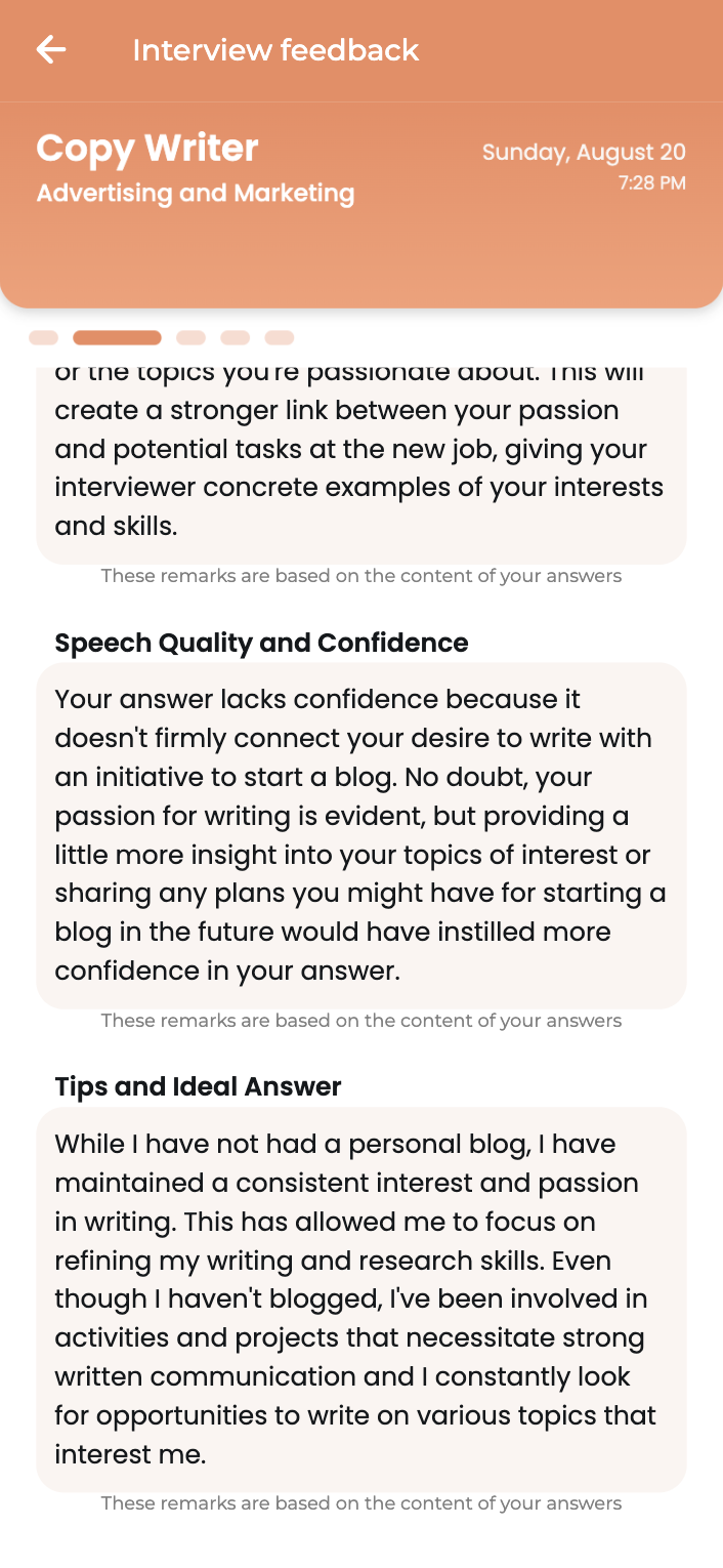 AI Feedback Answer tips