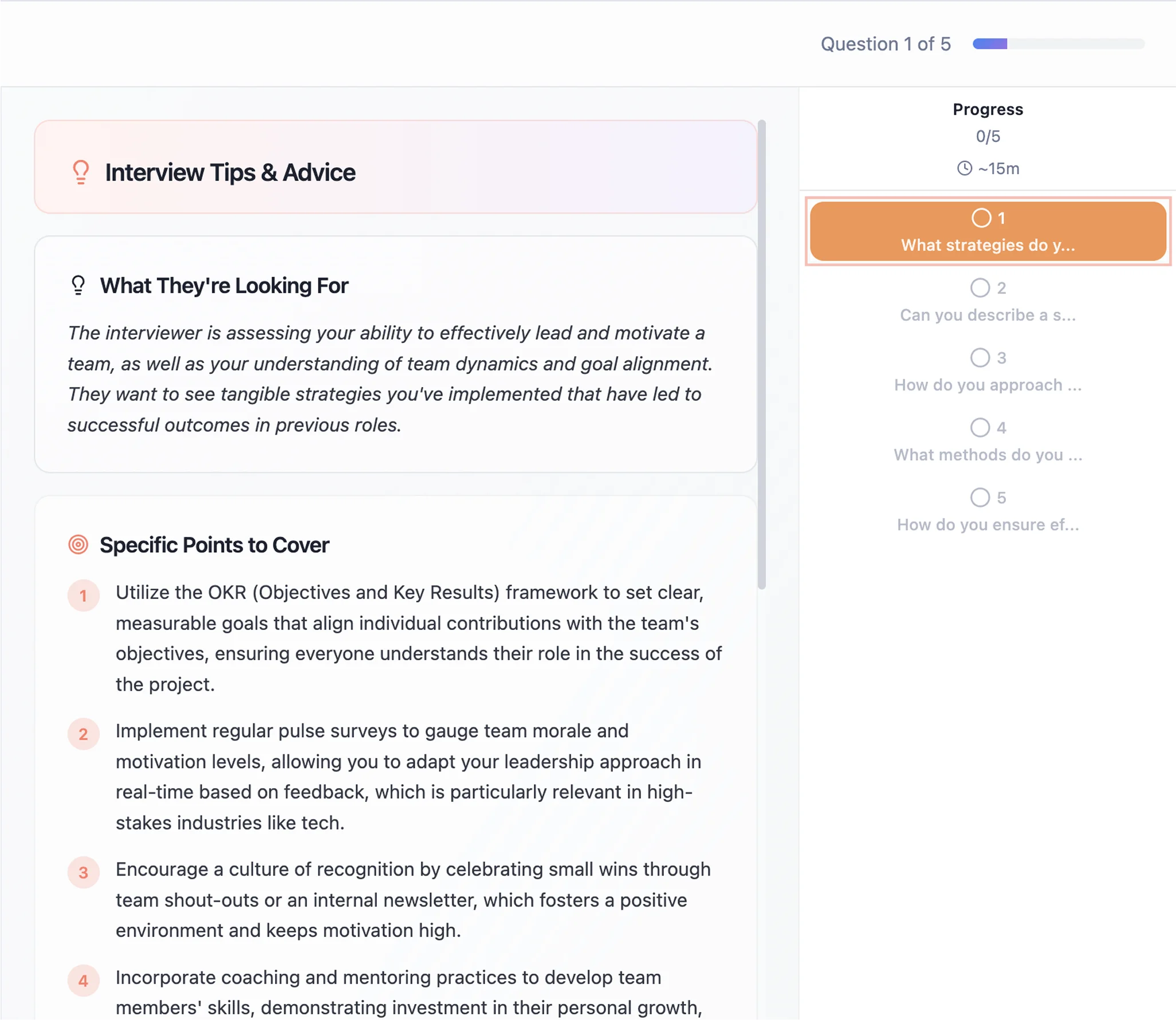 Real-time Interview Tips